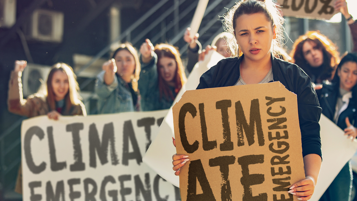 Climate protestors (image: dreamstime/Volodymyr Melnyk)